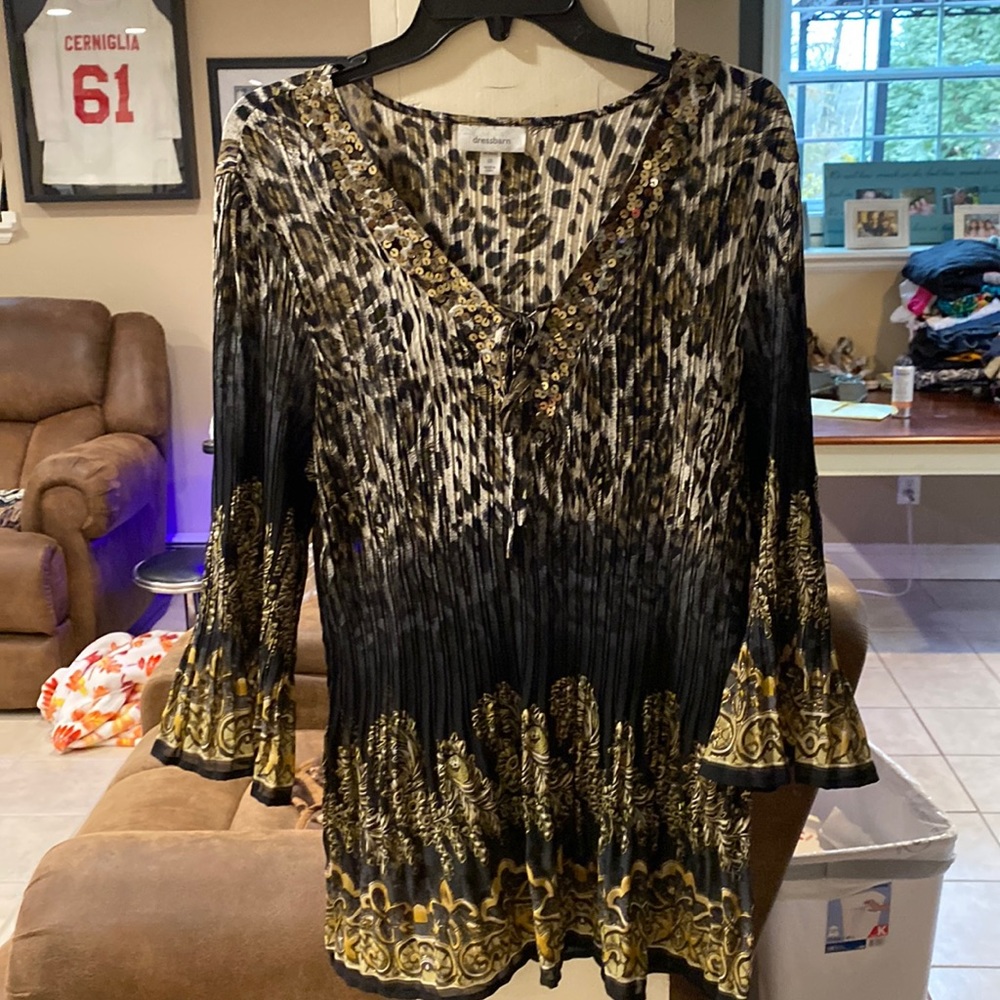 Animal print bell sleeve women’s blouse woman’s 2x